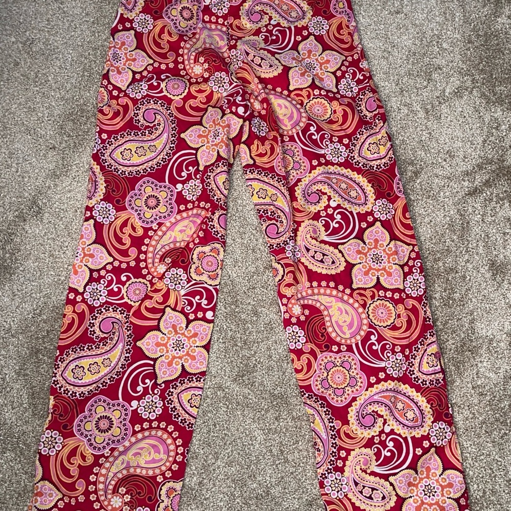 Vera Bradley Red and Pink Paisley Casual‎ Bottoms Size XS - Picture 4 of 4